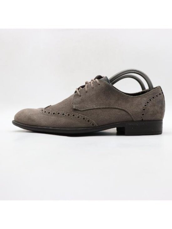 John Varvatos Wing Tip Dress Shoes Men\'s Size 7.5 M Gray Suede Lace Up main image 8